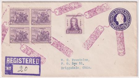 US Kentucky  Cracker 726  732  U436 Fancy Cancel Cover  Firecracker Cancel