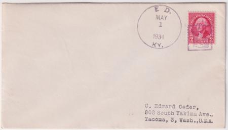 US Kentucky  Ed 657  Fancy Cancel Cover  Cat in Box