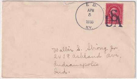 US Kentucky, Ed 657  Fancy Cancel Cover,  "USA"