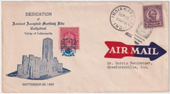 US Indiana, Indianapolis 635, 680 Fancy Cancel Cover, Double Headed Eagle