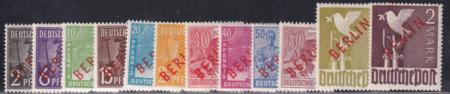 German Occupation 9N21-34 Red "Berlin" Overprint Set