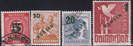 German Occupation 9N64-67 Asort. Black "Berlin" Overprint Set