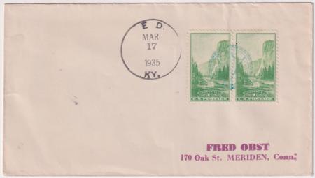 US Kentucky, Ed 740 Fancy Cancel Cover, Harp