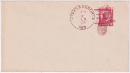 US Indiana, Sumava Resorts 690 Fancy Cancel Cover, Peacock