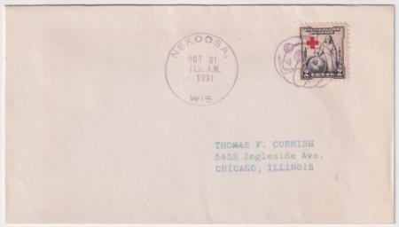 US Wisconsin, Nekoosa 702 Fancy Cancel Cover, Pumpkin, Jack-o-Lantern