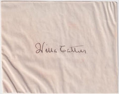 US  Cut Signature of Willa Cather, Am. Writer, Pulitzer Prize Winner