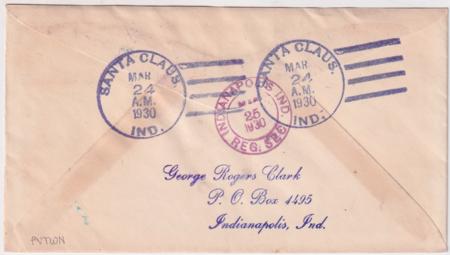 US Indiana, Santa Claus 632, 634, 642, 680 Fancy Cancel Cover, Santa Bust