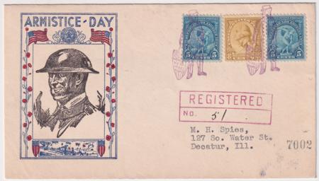 US Indiana, Young America 713, 719  Fancy cancel Cover, Uncle Sam