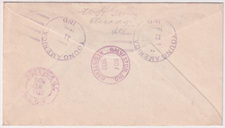 US Indiana, Young America 713, 719  Fancy cancel Cover, Uncle Sam