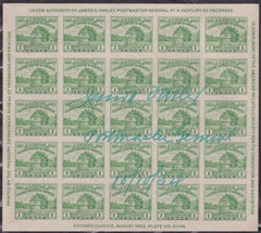 US 1933 Scott #730 S/S Signed by James Farley, PMG