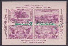 US 1935 Scott #778 TIPEX  S/S Signed by James Farley, PMG