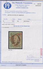 US 1a Early Classics  Dual PF Certs: Genuine used Red Grid Canbcel Beautifully Balanced Margins