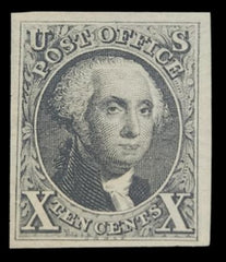 US 2 Early Classics  PF Cert: Genuine, Used, Red Grid Cancel