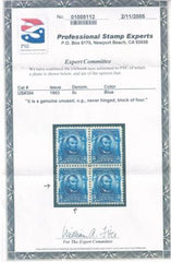 US 304 US Bureau and Regular Issues  With PSE Cert Fa block of 4 this being hh