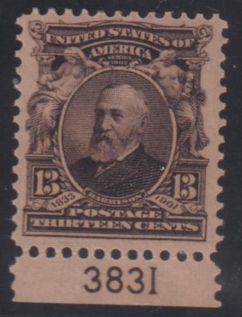 US 308 US Bureau and Regular Issues  With PSE Cert: MNH (LH in Selvage) Plate 3831 Single