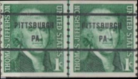 US 1299a US Modern Untagged Line Pair, Shiny Gum NH XF $195