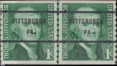 US 1299a US Modern Untagged Line Pair, Shiny Gum NH XF $195