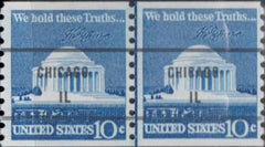 US 1520a US Modern Intagged Line Pair, Relief Break  NH VF $100