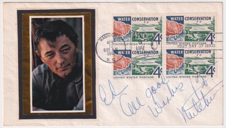 US 1960 1150 FDC Signed by Robert Mitchum, Actor