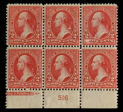 US Bureau and Regular Issues 267 Block of 6 with Pl# port imprint Mint