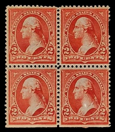US Bureau and Regular Issues 279 Block of 4, bottom 2 straight edge Mint F-VF