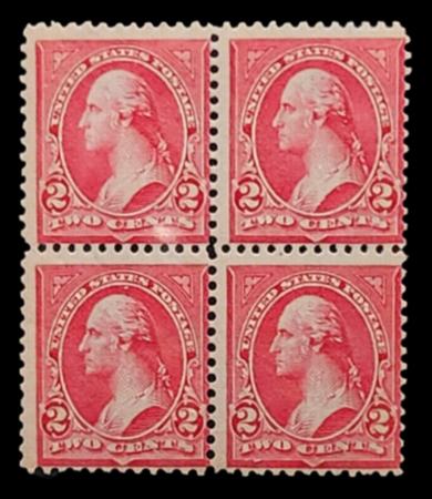 US Bureau and Regular Issues 279 Block Distinctive Rose Carmine Shade, Pristine PO Fresh Mint