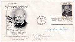 US 1965 1264 FDC Signed by UK Prime Minister Harold Wilson