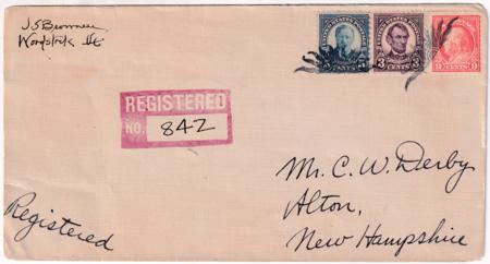 US Vermont, Woodstock509, 635, 637 Fancy Cancel Cover, Sun Burst