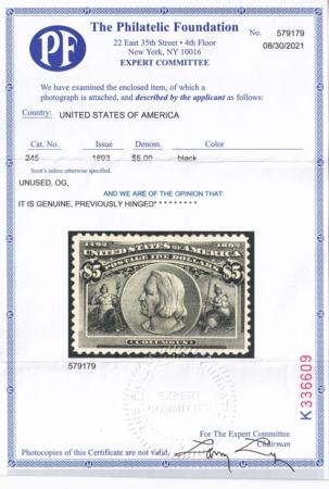 US Early Commemoratives #245 Mint VF,New PF cert Deep rich Color CV $2400