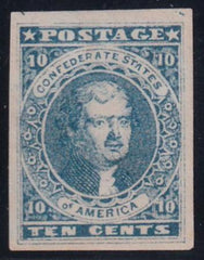 US Confederate States of America #2b Mint H VF-XF Hoyer & :Ludweig Printing, $ Large Margins, Fresh OG, PF 85 Cert Est. $825