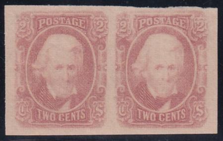 US Confederate States of America #8a Mint XF-Superb Pale Red Paid, Pristine OG, Left Stamp would be a truly superb Jumbo single est SMQ $600