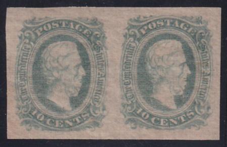 US Confederate States of America #11d Mint NH Superb, Spectular Green Pair Pristine OG NH, PF Cert 95 Would easily make a superb single est. SMQ $500