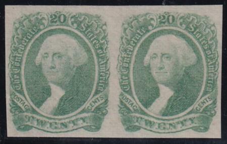 US Confederate States of America #13a Mint NH VF Pristine OG NH Pair PFCert est SMQ $250