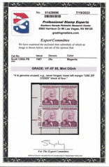 US Modern  #1290b Mint NH VF-XF Magenta shade zip block New PSE 85 cert Cat Value $100