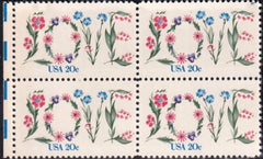 US Errors #1951 Block of 4, yellow omitted