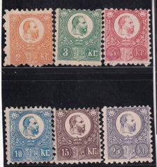 Hungary #1-6 MINT AVE - F No gum lovely set Cat Value  $4800