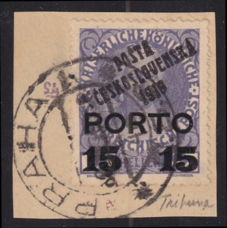Czechoslovakia #B59 USED VF signed 3x on piece full CDS Cat Value  $90