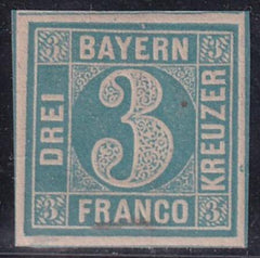 German States - Bavaria #2 MINT XF  2 OG, hinged Cat Value  $60