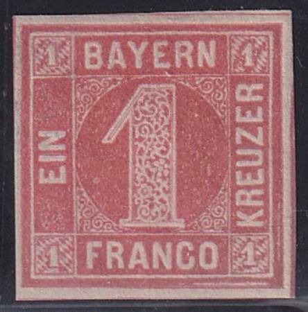 German States -  Bavaria #4 MINT VF Hinged OG  Cat Value  $95