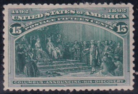US Early Commemoratives #238 MINT Neat Hinge remnants at top,  XF beautiful centering Cat Value  $370