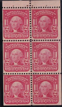 US Bureau and Regular Issues #319p MINT VF Scarlet booklet pane fresh strong wide cut well centered for this  Cat Value  $270