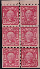 US Bureau and Regular Issues #319p MINT VF Scarlet booklet pane fresh strong wide cut well centered for this  Cat Value  $270