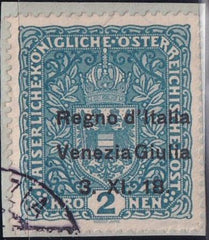 Austria - Venezia Giulia #N15 USED VF - XF Avi original cert  Cat Value  $500