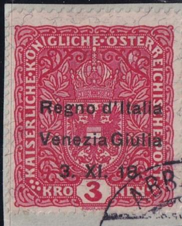 Austria - Venezia Giulia #N19 USED F - VF Avi Cert Copy 3K Granite paper Cat Value  $700