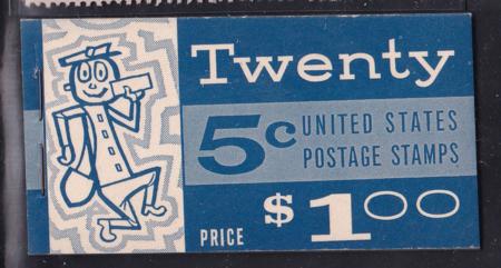 US Booklets #BK114(1213c) MINT F - VF Pristine Slogan 2 tagged booklet Cat Value  $240