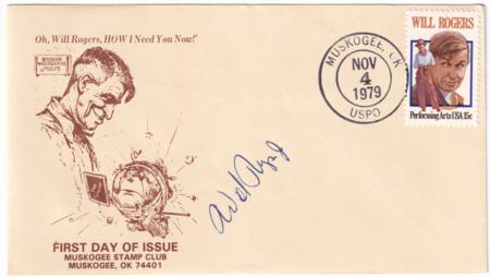 US 1979 Scott 1801 FDC Signed by Rep. Will Rogers Jr