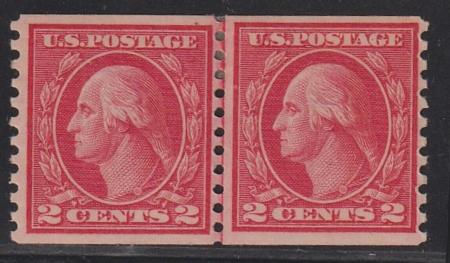 US Washington - Franklin #455 HINGED VF Joint line pair, Type III Cat Value  $48