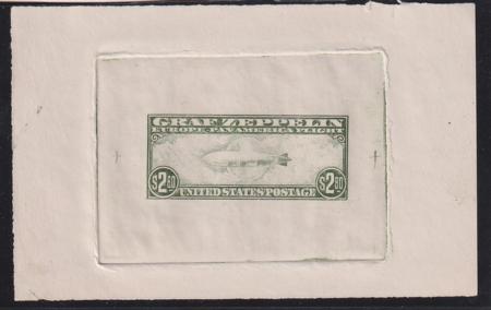 US Airmails C15 (CF1) MINT F - VF Panelli Forgery Large die proof in green unlisted