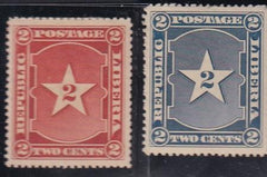 Liberia #34, 34a MINT HINGED Normal is Blue Cat Value  $40