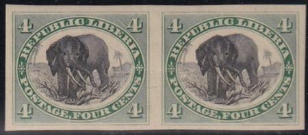 Liberia #35Var MINT HINGED imperf pr. Ex lager loef